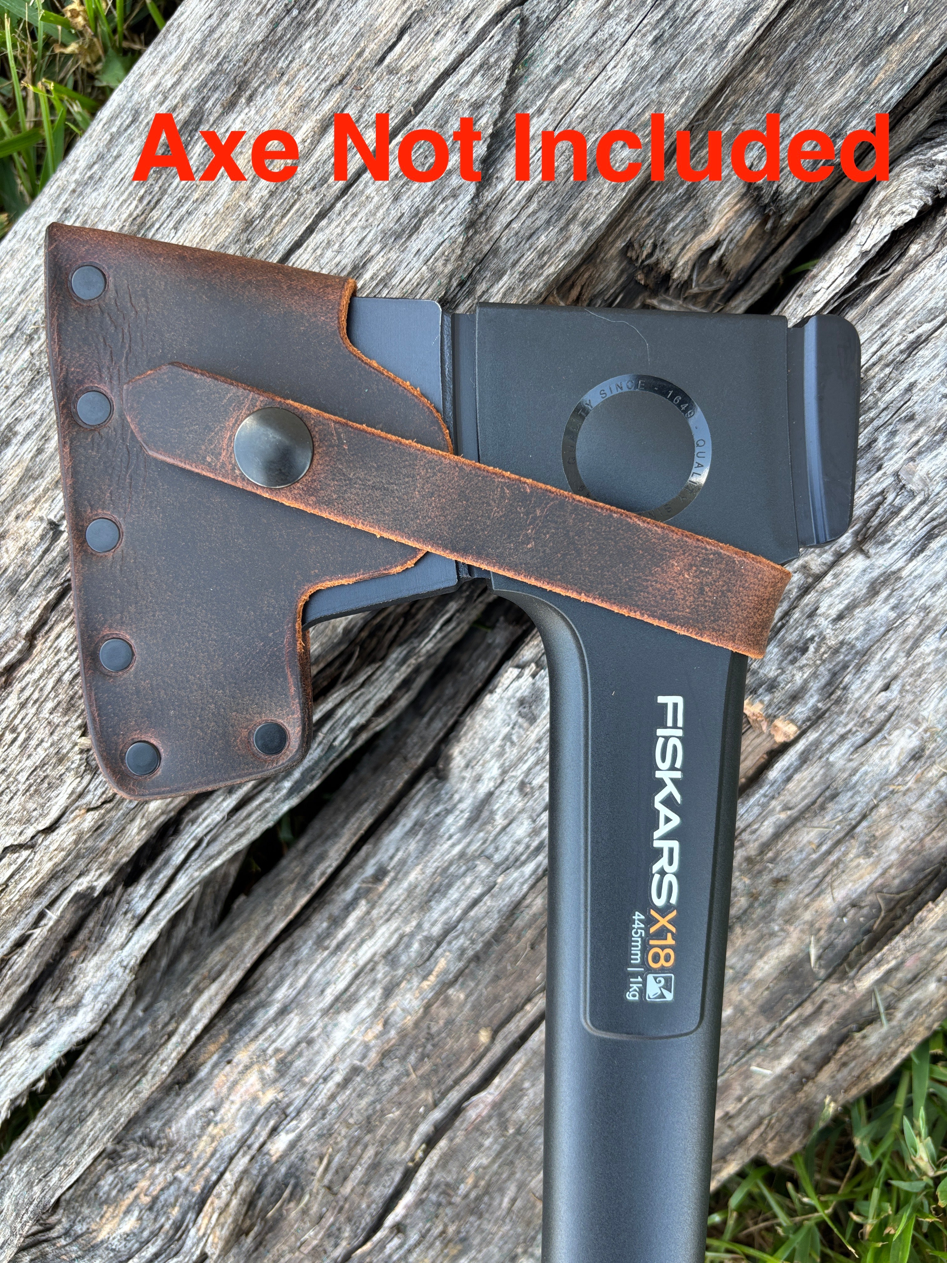 Fiskars X-Series Splitting Axe Hatchet Buffalo Leather Sheath Mask (Axe NOT Included) Fully Gusseted (X5, X7, X10 X11, X15, X17, X18, X21, X24, X25, X27, 36" Super Splitter, IsoCore 8lb Maul, 375581-1001, 375591-1001, Norden N12)
