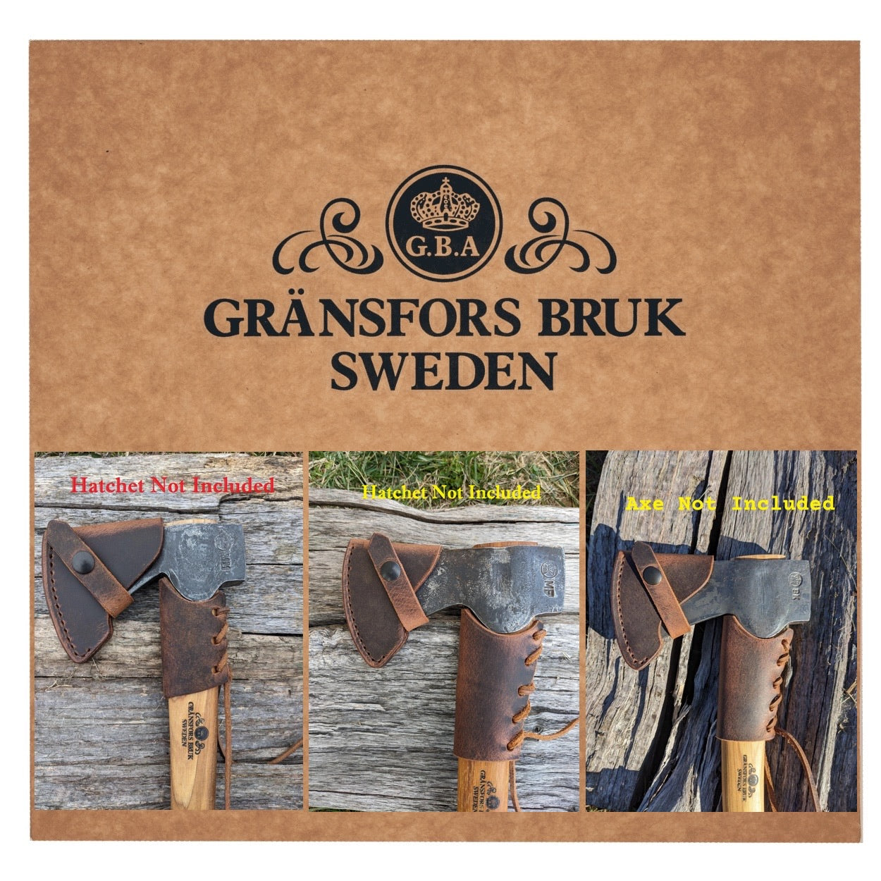 Gransfors Bruk Axe Hatchet Buffalo Leather Sheath Mask (Axe NOT Included) Models (Small Forest Axe, Hunter's Axe, Scandinavian Forest Axe, Outdoor Axe, Wildlife Hatchet, Hand Hatchet)