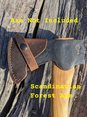 Gransfors Bruk Axe Hatchet Buffalo Leather Sheath Mask (Axe NOT Included) Models (Small Forest Axe, Hunter's Axe, Scandinavian Forest Axe, Outdoor Axe, Wildlife Hatchet)
