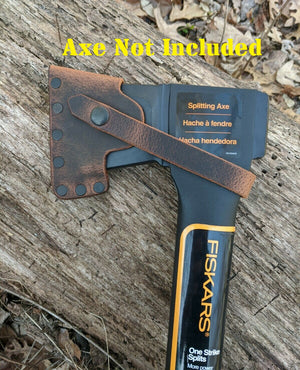 Fiskars X-Series Splitting Axe Hatchet Buffalo Leather Sheath Mask (Axe NOT Included) Fully Gusseted (X5, X7, X10 X11, X15, X17, X25, X27, 36" Super Splitter, IsoCore 8lb Maul, 375581-1001, 375591-1001)