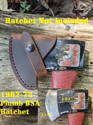 Official Boy Scout Hatchet Leather Sheath Mask (Axe NOT Included) Models (Collins, Plumb 1.25 National, Plumb 1.75 National, Plumb Nail Puller Official BSA, 1962-72 Plumb BSA Official, Bridgeport BSA GSA, True Temper Jet Rocket BSA)