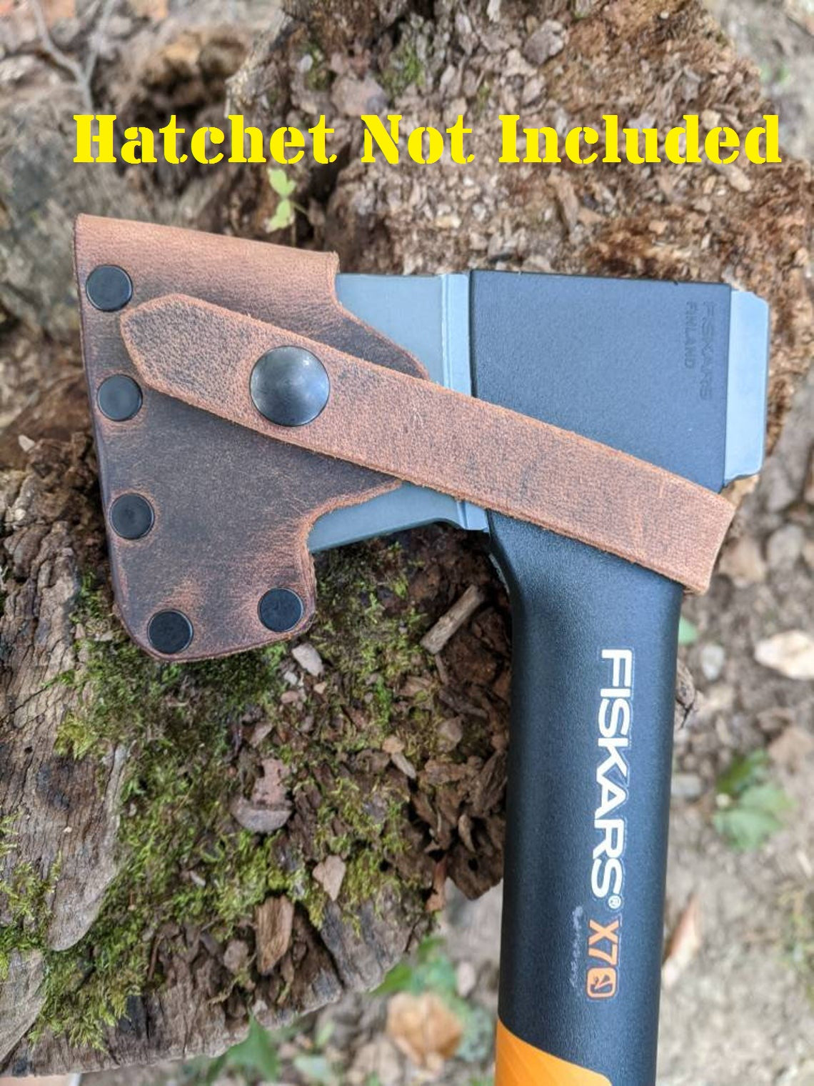 Fiskars X-Series Splitting Axe Hatchet Buffalo Leather Sheath Mask (Axe NOT Included) Fully Gusseted (X5, X7, X10 X11, X15, X17, X25, X27, 36" Super Splitter, IsoCore 8lb Maul, 375581-1001, 375591-1001)