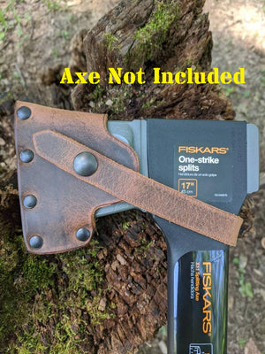 Fiskars X-Series Splitting Axe Hatchet Buffalo Leather Sheath Mask (Axe NOT Included) Fully Gusseted (X5, X7, X10 X11, X15, X17, X25, X27, 36" Super Splitter, IsoCore 8lb Maul, 375581-1001, 375591-1001)