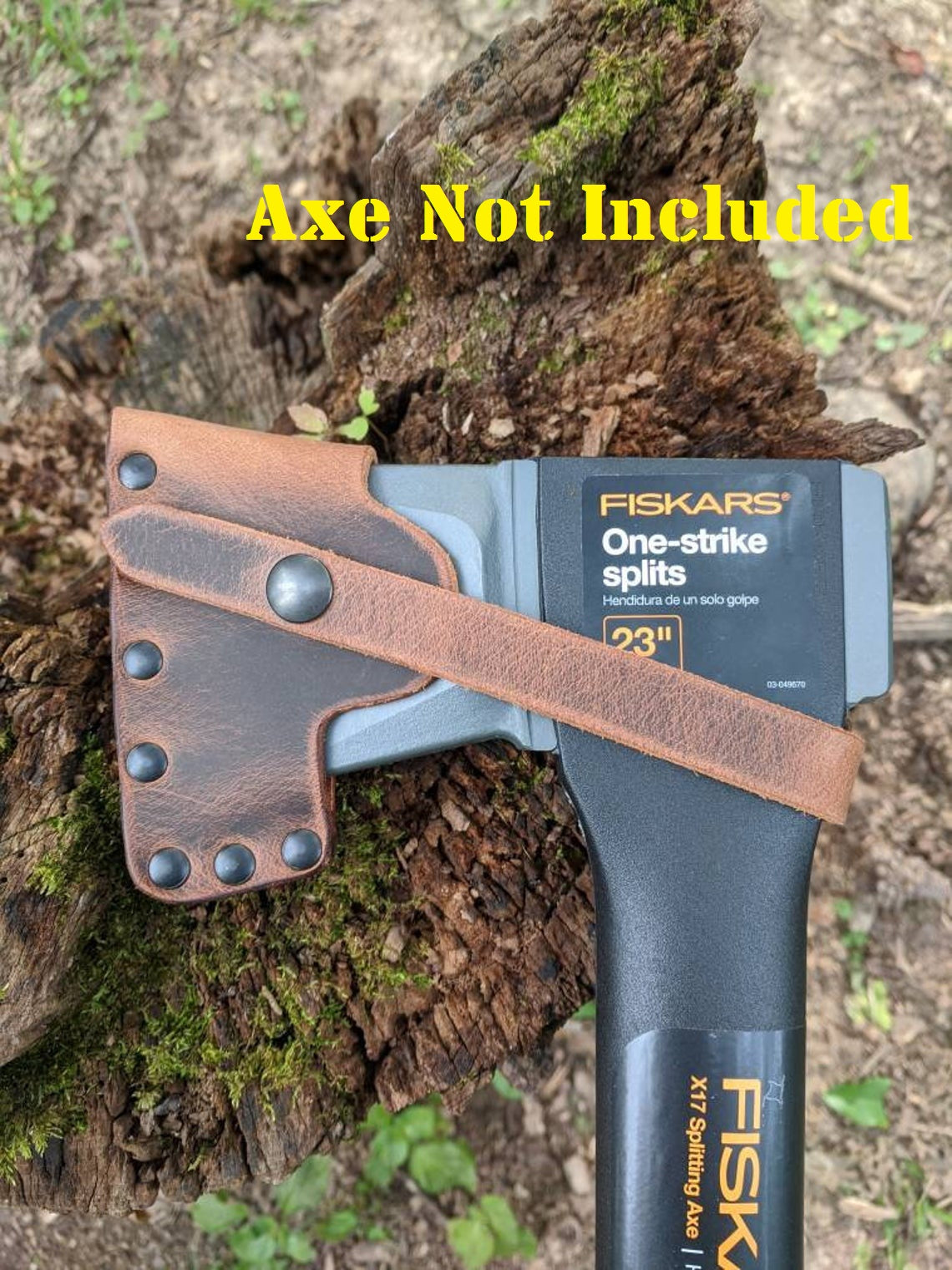 Fiskars X-Series Splitting Axe Hatchet Buffalo Leather Sheath Mask (Axe NOT Included) Fully Gusseted (X5, X7, X10 X11, X15, X17, X25, X27, 36" Super Splitter, IsoCore 8lb Maul, 375581-1001, 375591-1001)