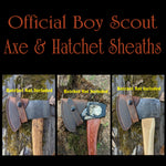 Official Boy Scout Hatchet Leather Sheath Mask (Axe NOT Included) Models (Collins, Plumb 1.25 National, Plumb 1.75 National, Plumb Nail Puller Official BSA, 1962-72 Plumb BSA Official, Bridgeport BSA GSA, True Temper Jet Rocket BSA, Vaughan Scouter)