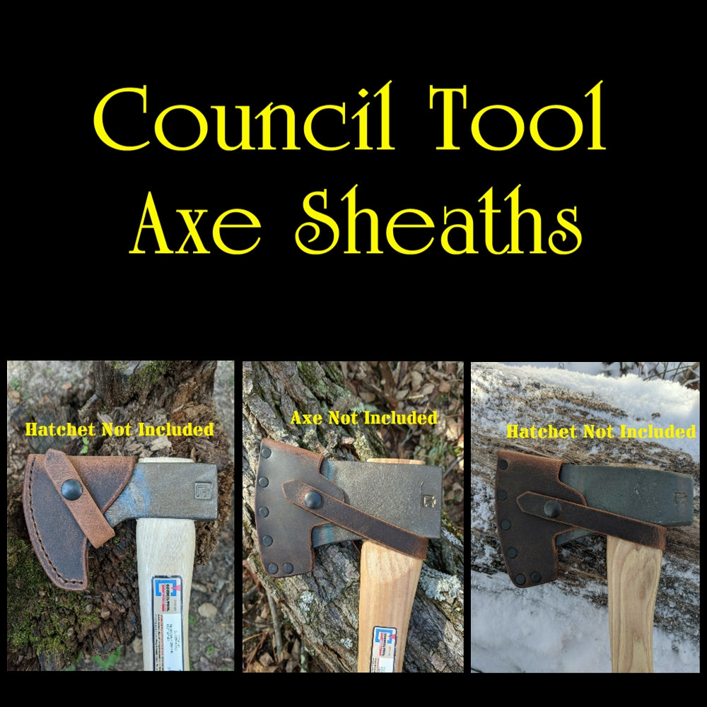 Council Tool Leather Axe Sheaths - (Flying Fox - Hudson Bay - 1.25 Belt Hatchet - 2.25lb Boys Axe - El Lobo, 3.5lb Jersey Classic, 5lb Splitting, Wood-Craft)