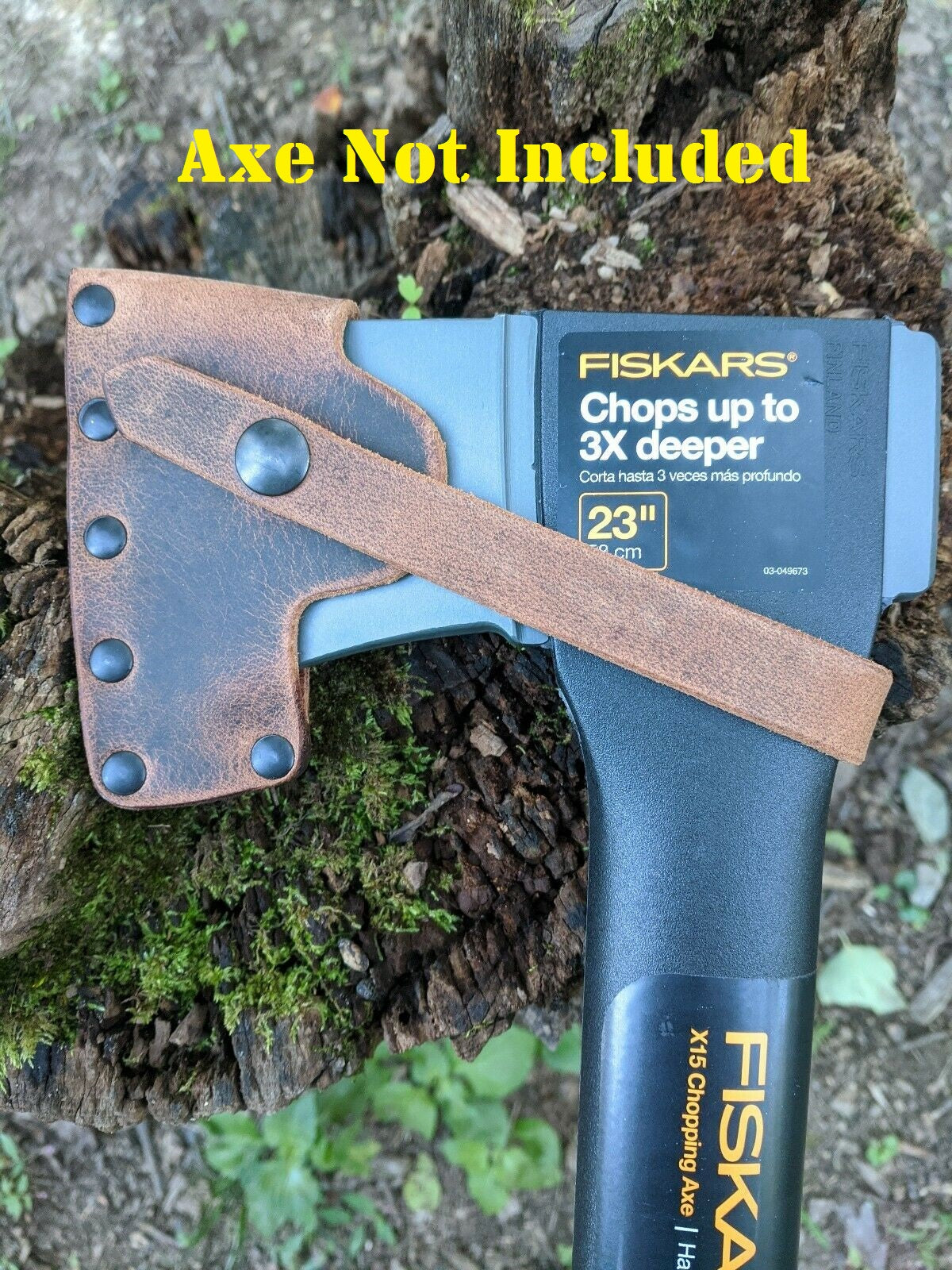 Fiskars X-Series Splitting Axe Hatchet Buffalo Leather Sheath Mask (Axe NOT Included) Fully Gusseted (X5, X7, X10 X11, X15, X17, X25, X27, 36" Super Splitter, IsoCore 8lb Maul, 375581-1001, 375591-1001)