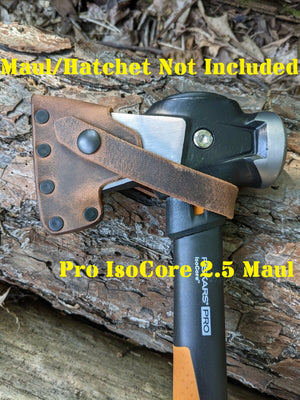 Fiskars X-Series Splitting Axe Hatchet Buffalo Leather Sheath Mask (Axe NOT Included) Fully Gusseted (X5, X7, X10 X11, X15, X17, X25, X27, 36" Super Splitter, IsoCore 8lb Maul, 375581-1001, 375591-1001)