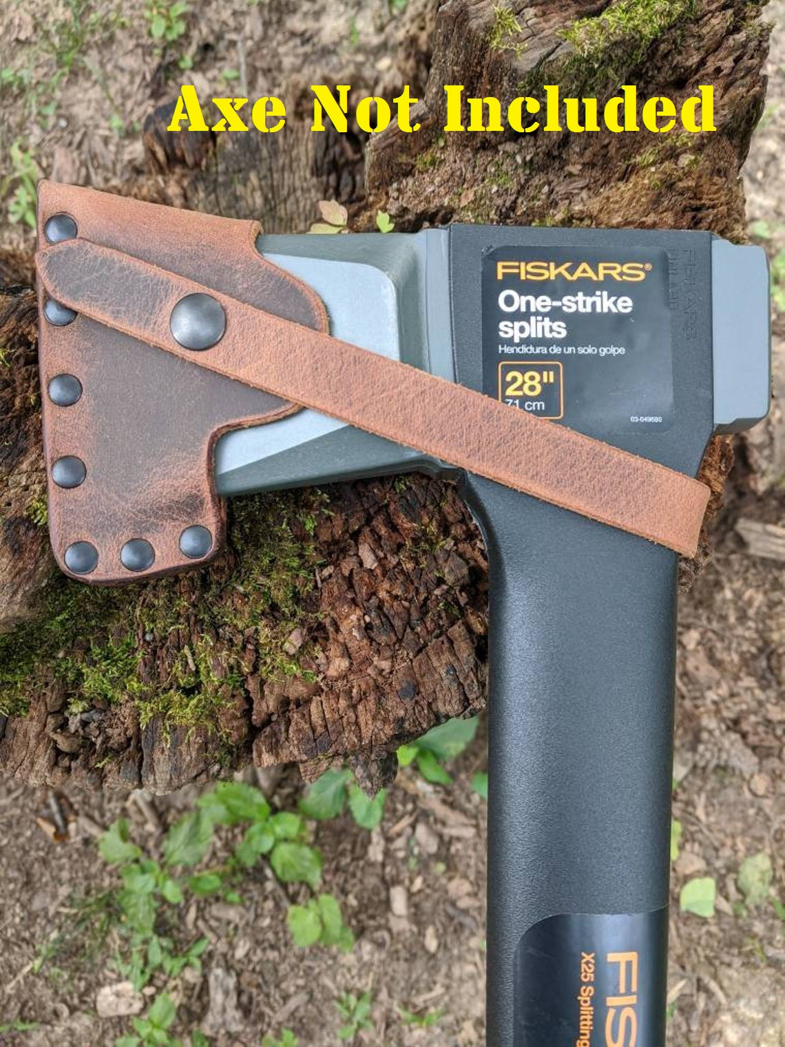Fiskars X-Series Splitting Axe Hatchet Buffalo Leather Sheath Mask (Axe NOT Included) Fully Gusseted (X5, X7, X10 X11, X15, X17, X25, X27, 36" Super Splitter, IsoCore 8lb Maul, 375581-1001, 375591-1001)