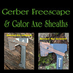 Handmade Leather Sheath For Gerber Freescape Gator Axe Hatchet Bushcraft (17.5", 23.5", Gator Knife Combo, Gator Saw Combo, 36" Power Splitting Axe, Bushcraft Axe)