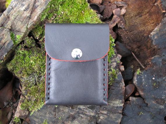 Badlands Slim Front Pocket Snap Leather Wallet - Black