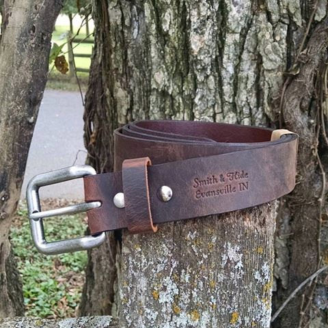 Wanderer 1-1/2" Wide Handmade Men's Leather Belt - Distressed Brown