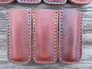 Handmade Leather Protector Sleeve For Opinel No. 8 Pocket Knife Hand Cut And Handsewn Patriot Brown