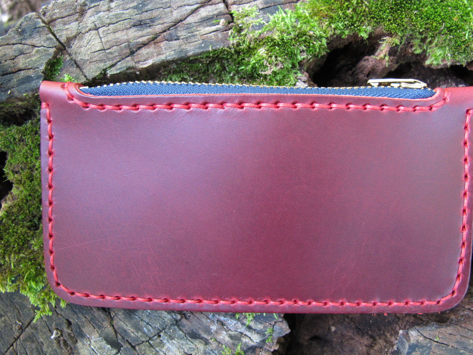 Zipper Pouch Wallet No. 1 Handcrafted - Cherry Red
