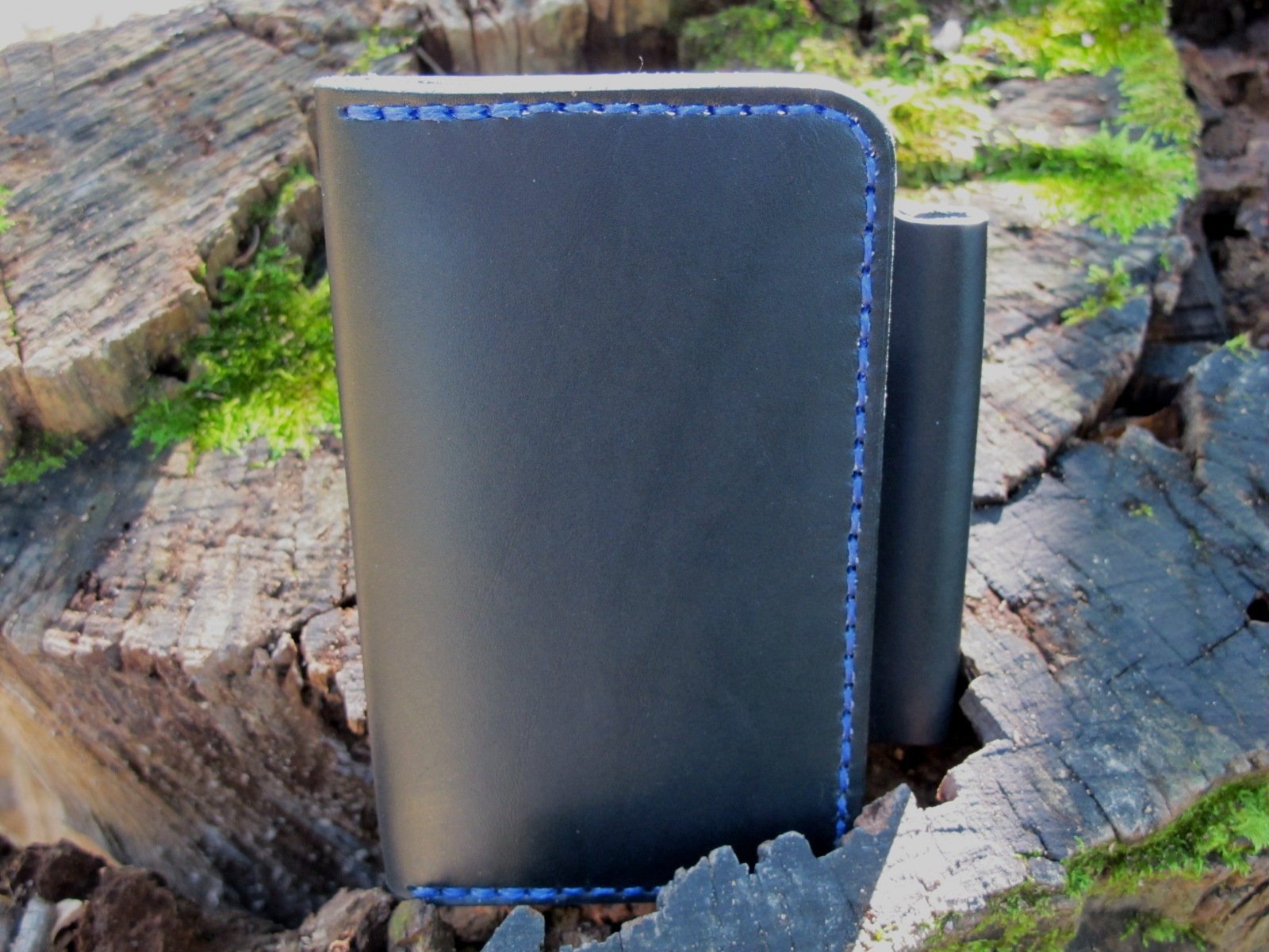 Handmade Asher Deluxe Leather Field Notes Notebook Case - Black Bridle
