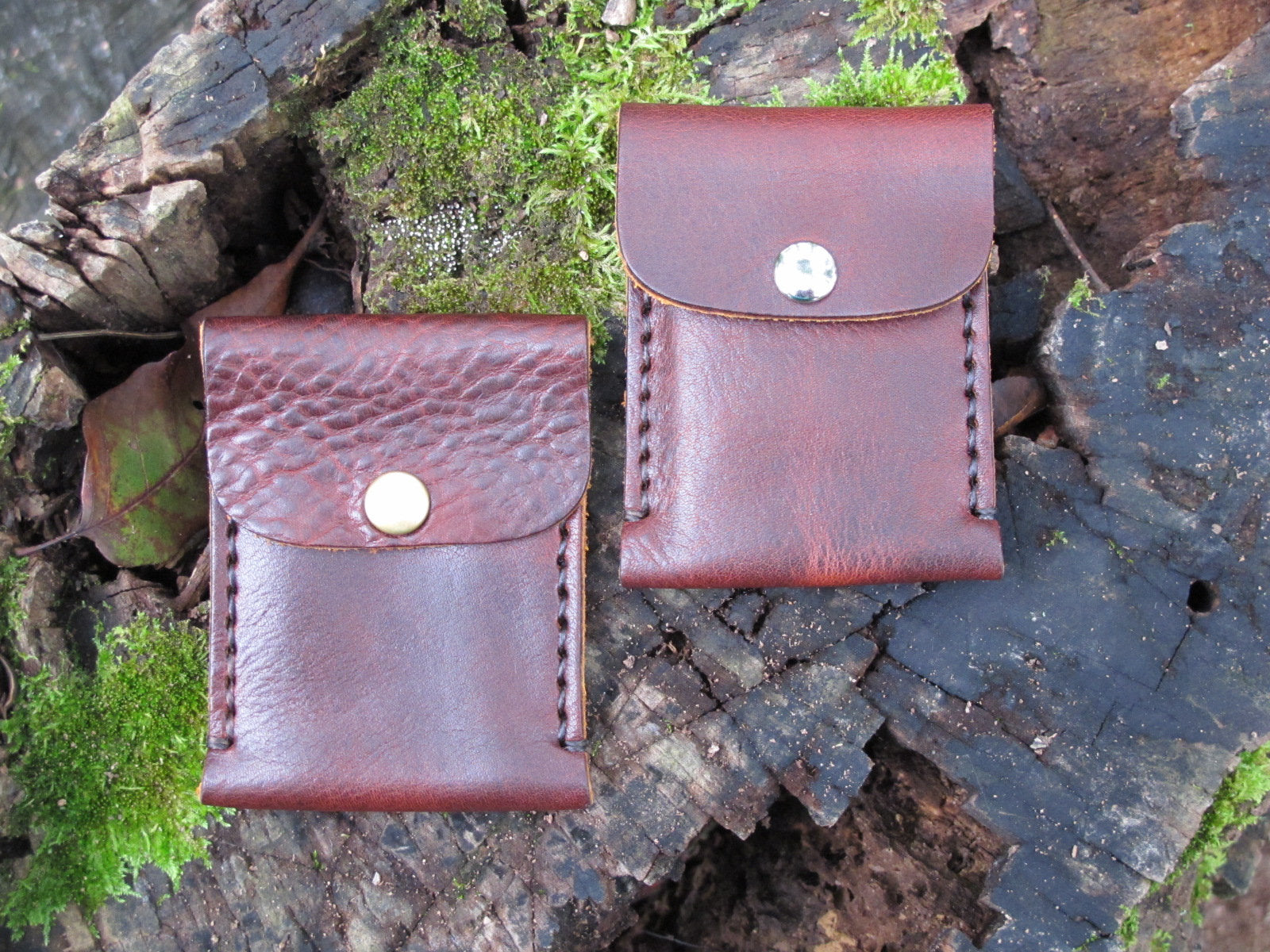 Badlands Slim Front Pocket Snap Leather Wallet - Brown