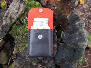 Badlands Slim Front Pocket Snap Leather Wallet - Black