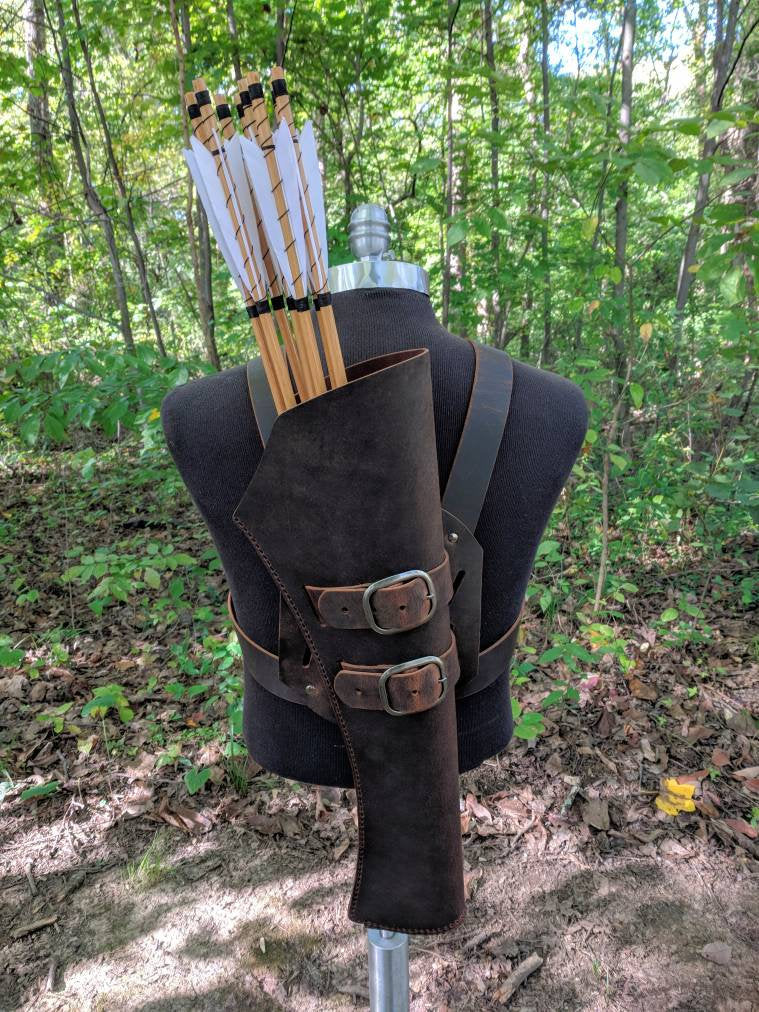 Handmade Leather Back Harness Quiver System Traditional Archery Bowhunting Archer (3-4 Week Build Time)