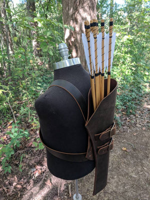 Handmade Leather Back Harness Quiver System Traditional Archery Bowhunting Archer (3-4 Week Build Time)