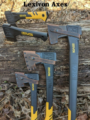 Lexivon Splitting Axe Hatchet Buffalo Leather Sheath Mask (Axe NOT Included) Fully Gusseted (V9, V10, V14, V18, V18s, V28, V28s)