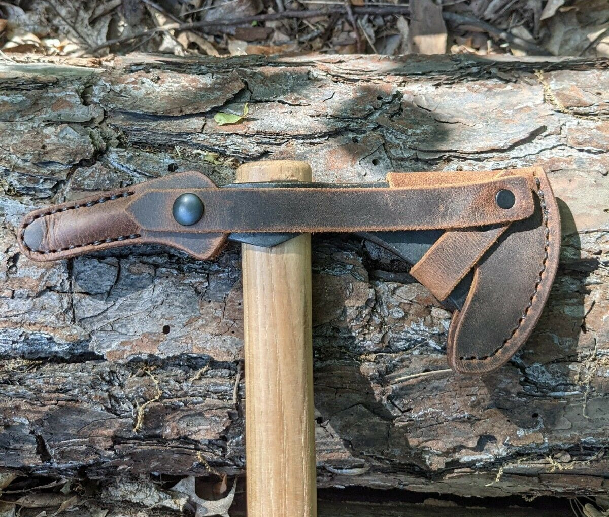 Handmade Leather Sheath For Cold Steel Tomahawk & Axe Models (Trail Hawk, Pipe Hawk, Frontier Hawk, Rifleman's Hawk, Hudson Bay Tomahawk, Trail Boss, Hudson Bay Camp Axe, Axe Gang Hatchet, 12.5" Hudson Bay Hatchet, Competition Thrower)