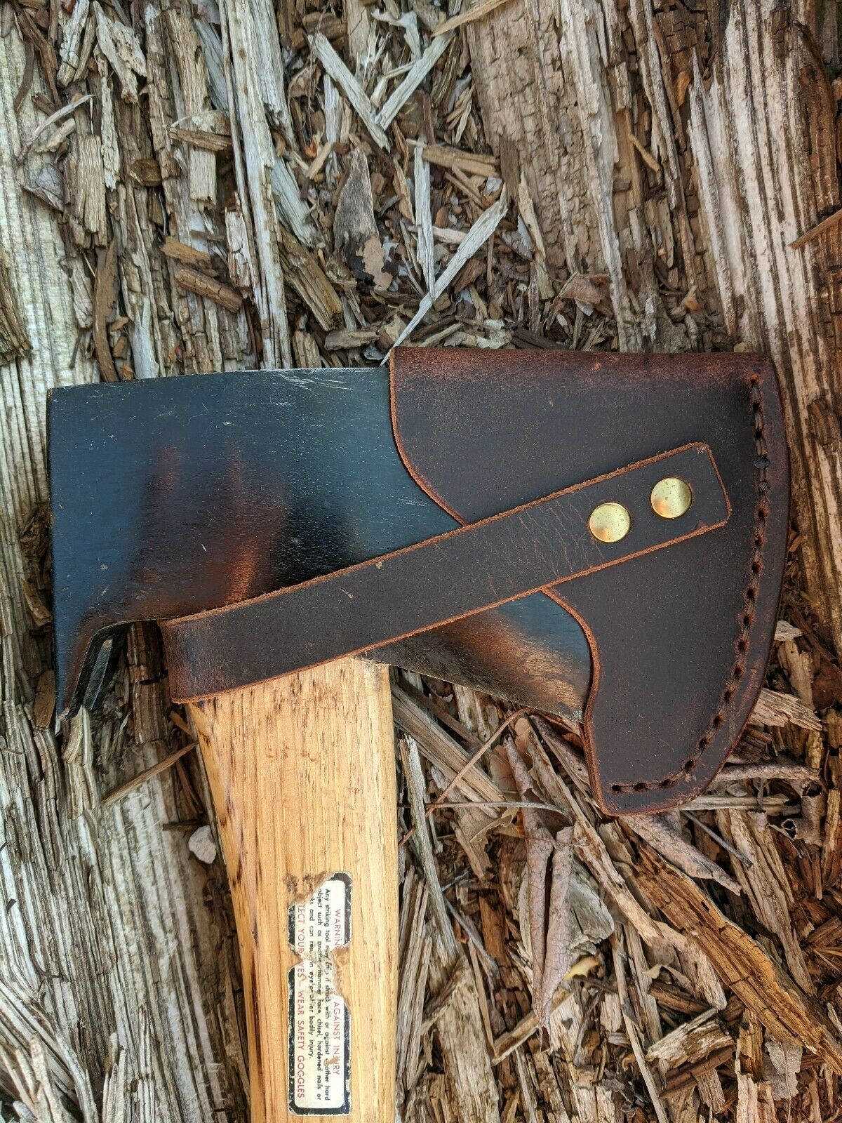 True Temper Axe Hatchet Buffalo Leather Sheath Mask (Axe Not Included) Models (Tomahawk, Tommy Axe, Woodsman Hudson Bay, Dynamic)