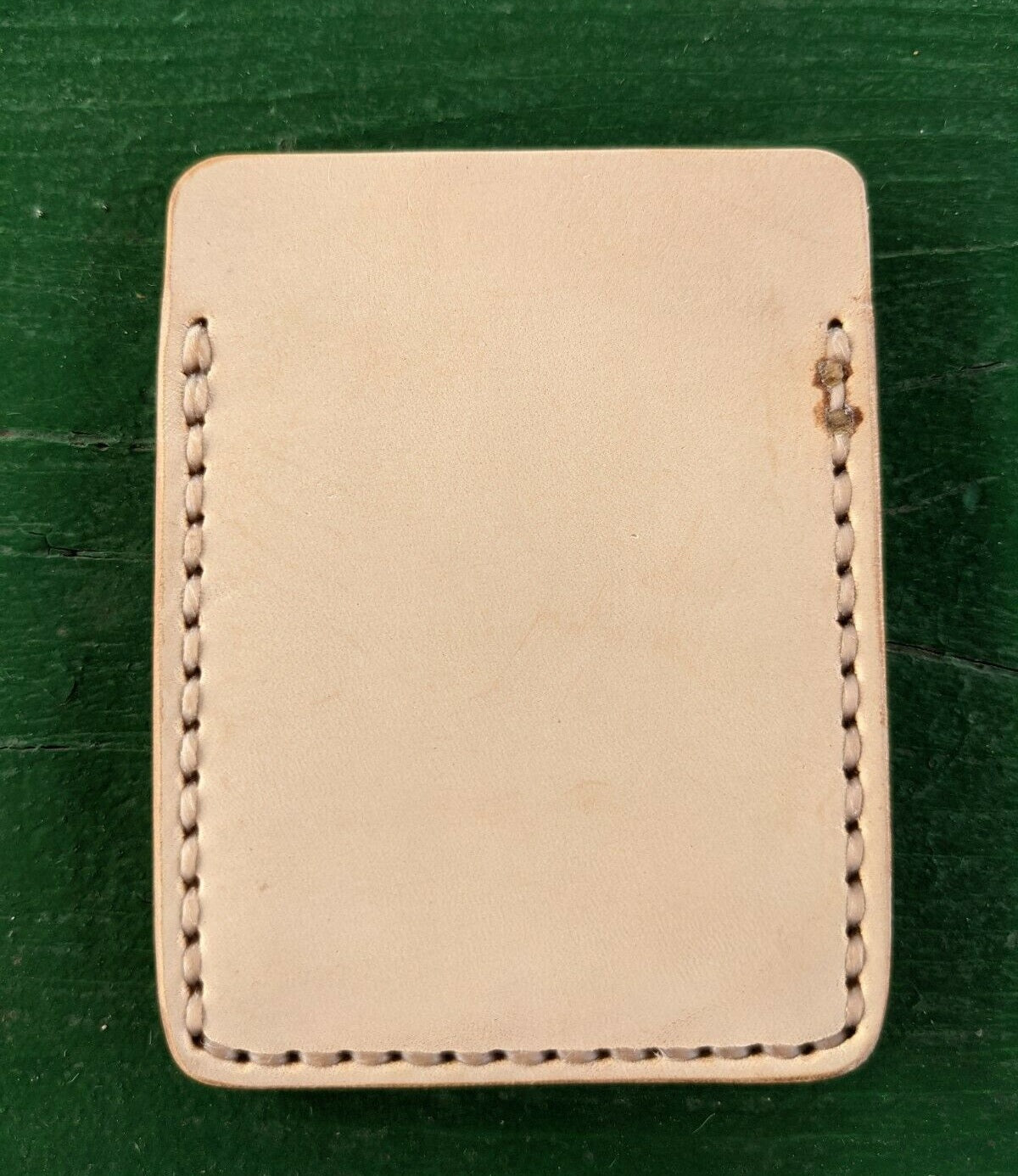 Natural Veg Tan Leather Wood Badge Inspired Front Pocket Wallet - Beaver, Bobwhite, Eagle, Fox, Owl, Bear, Buffalo Antelope Patrol Critter