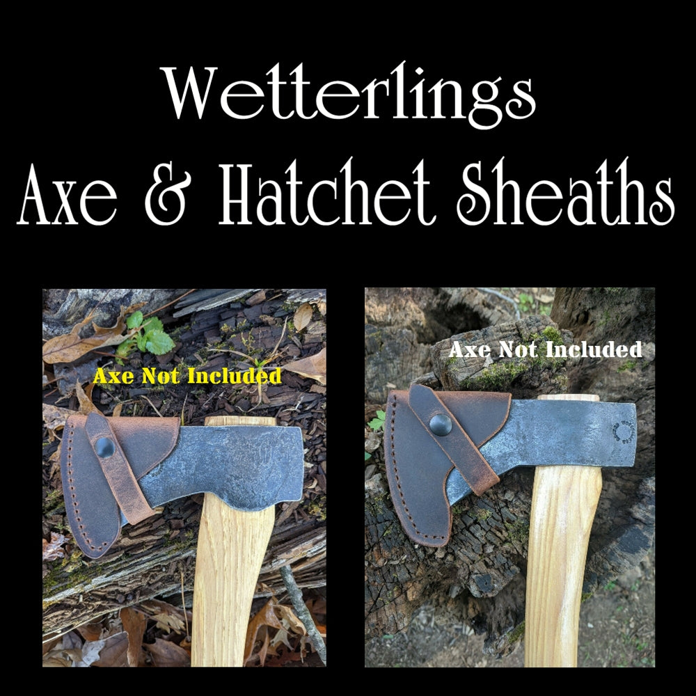 Wetterlings Axe Hatchet Buffalo Leather Sheath Mask (Axe NOT Included) Models (Hudson Bay SAW180, Small Hunting Axe 16H, Forest Axe 121 26H, 111 Expedition Hatchet, Les Stroud Bushman Axe, Scout Hatchet)