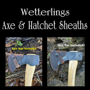 Wetterlings Axe Hatchet Buffalo Leather Sheath Mask (Axe NOT Included) Models (Hudson Bay SAW180, Small Hunting Axe 16H, Forest Axe 121 26H, 111 Expedition Hatchet, Les Stroud Bushman Axe, Scout Hatchet)